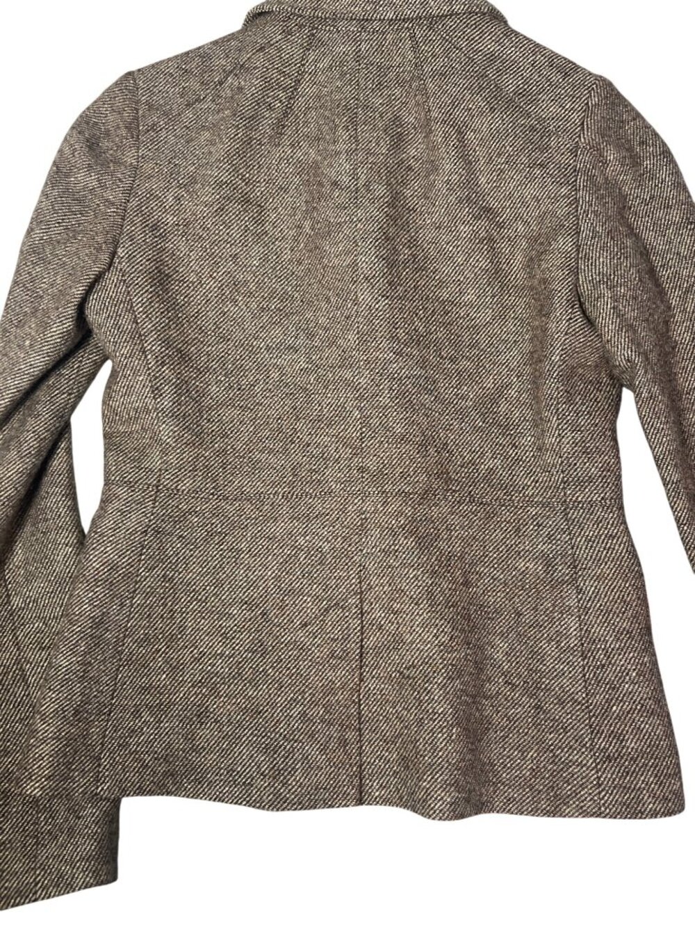 Talbots wool Tweed Paisley Embroidered Blazer Sequin Beaded Tan Size 2 - Picture 6 of 6